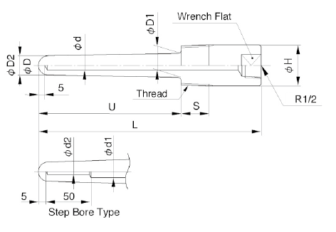 TW10F: Hollowed Out Protection Tube Screw Type Round Head image