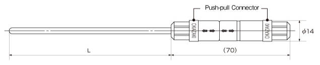 Temperature Sensor with Push-pull Connector Appearance Image