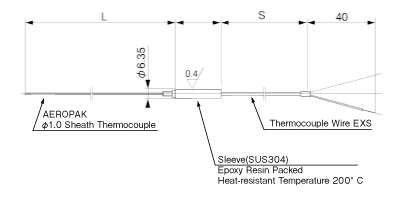 φ1.0 Sheathed Thermocouple with Penetration Sleeve (O-ring) Image