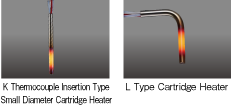 Type K Thermocouple-inserted Type Small Diameter Cartridge Heater (MP20) Image