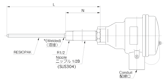 T97N：耐圧防爆形シース熱電対の画像