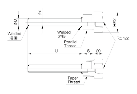 TW30A：パイプ保護管　ねじ込みの画像