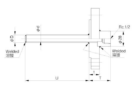 TW40B：パイプ形保護管　フランジ形の画像